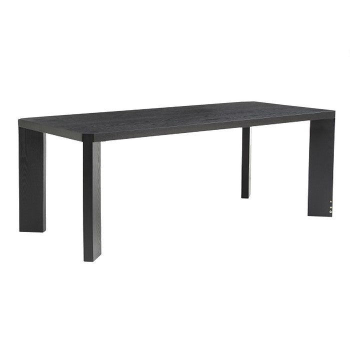 Transitional Dining Table with Wood grain  Details and Panel Support, Gray - BM216743