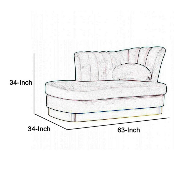 Flared Backrest Wooden Chaise with Vertical Tufted Channels,Green and Gold - BM216746