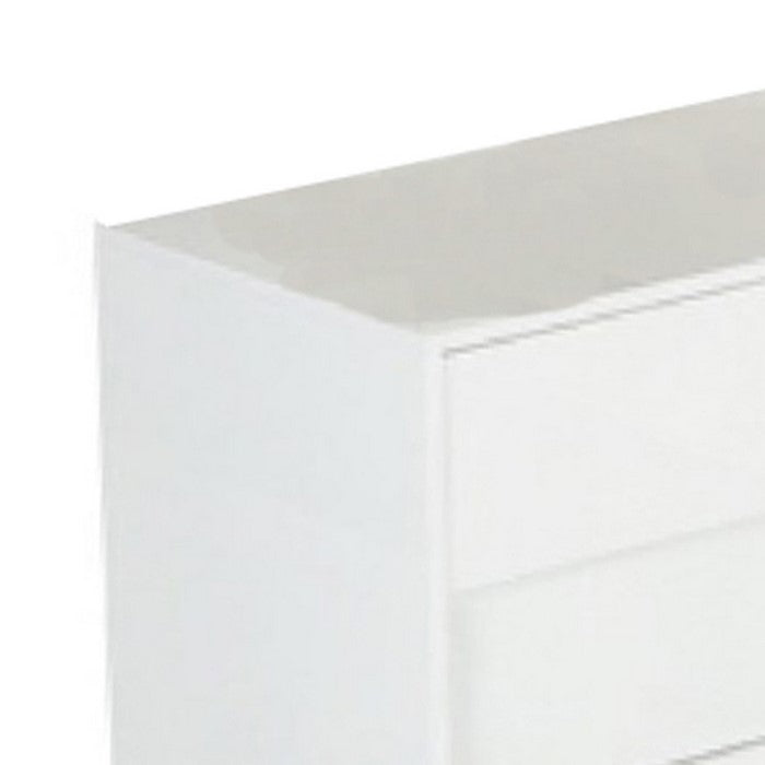 3 Drawer Contemporary Dresser with Bracket Feet and Integrated Pulls, White - BM216759