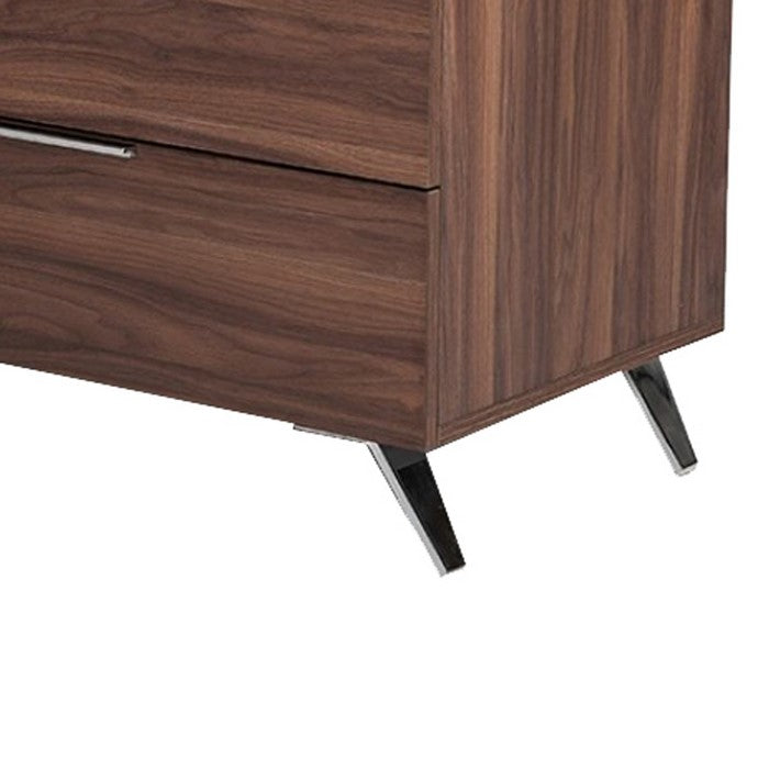 6 Drawer Transitional Dresser with Wood Grain Details and Metal Legs, Brown - BM216763