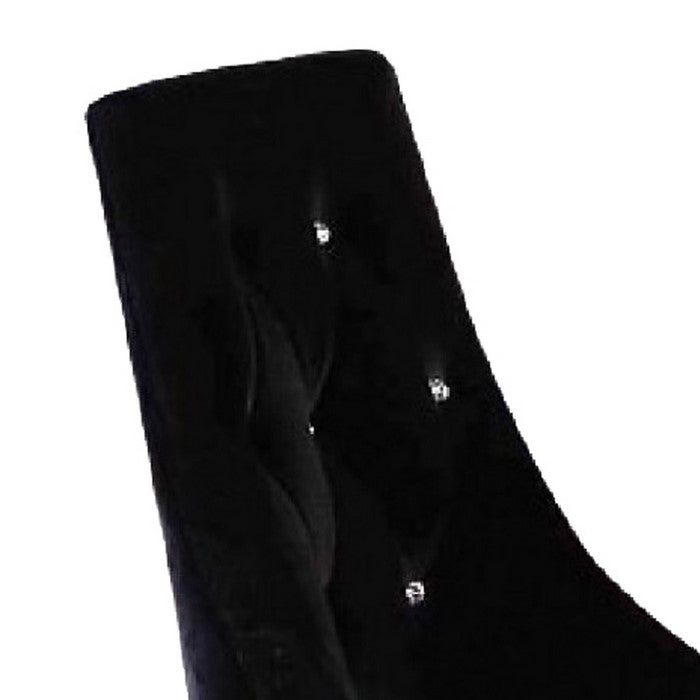 Fabric Sloped Back Dining Chair with Diamond Tufting, Set of 2, Black - BM216770