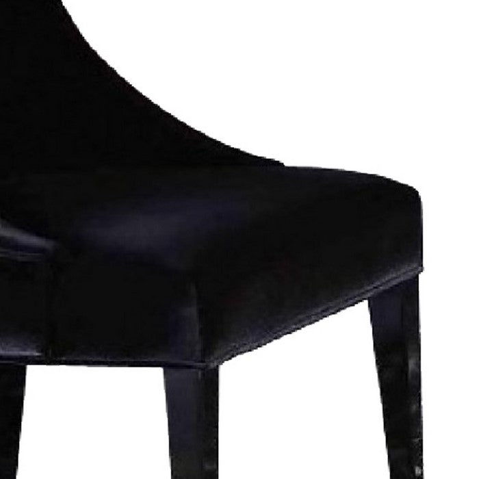 Fabric Sloped Back Dining Chair with Diamond Tufting, Set of 2, Black - BM216770
