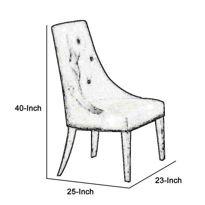 Fabric Sloped Back Dining Chair with Diamond Tufting, Set of 2, Black - BM216770