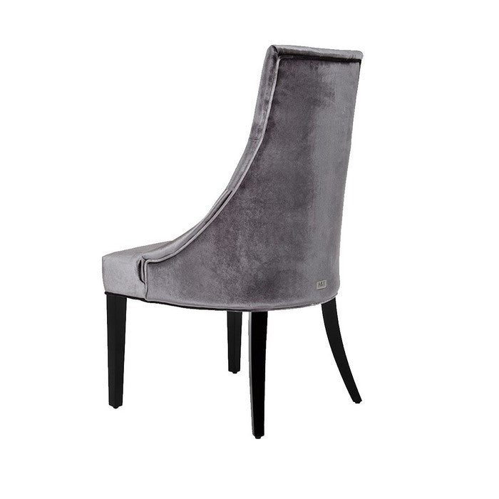 Fabric Sloped Back Dining Chair with Diamond Tufting, Set of 2, Gray - BM216771