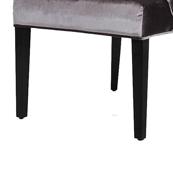 Fabric Sloped Back Dining Chair with Diamond Tufting, Set of 2, Gray - BM216771