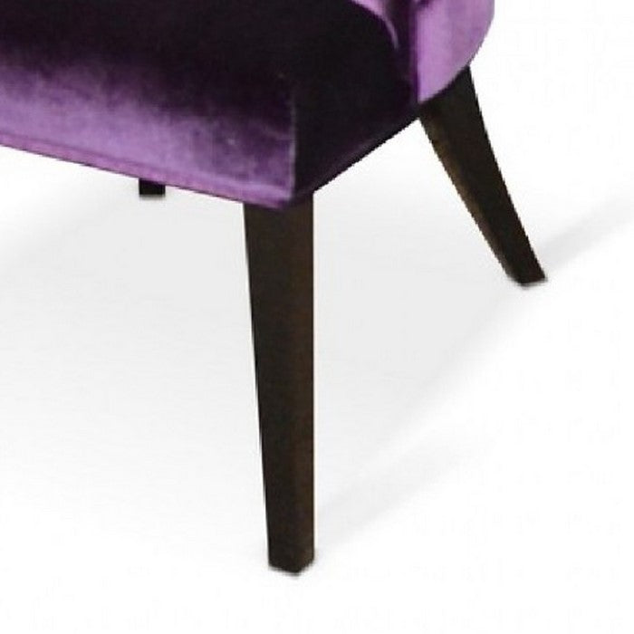 Fabric Sloped Back Dining Chair with Diamond Tufting, Set of 2, Purple - BM216772