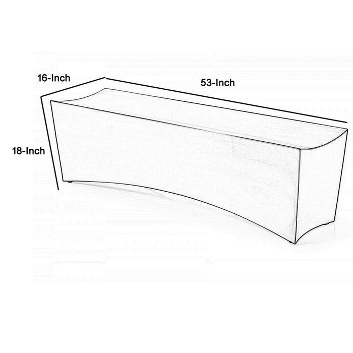 Contemporary Wooden Bench with Concave Edges, Silver - BM216779