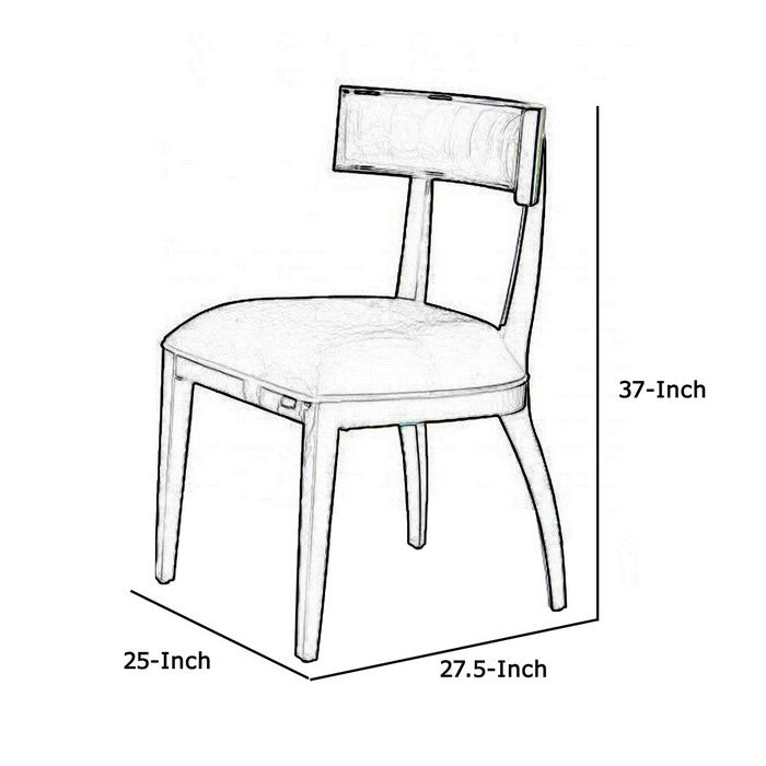 Curved Design Dining Chair with Open Back and Padded seat, Set of 2, Black - BM216789