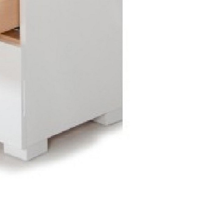 4 Drawer Dresser with Integrated Pulls and Stable Base, White - BM216790