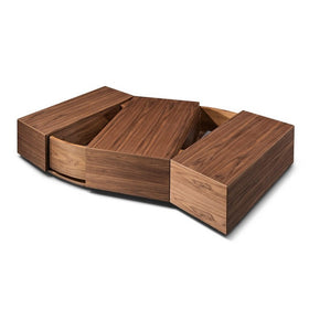 1 Drawer Coffee Table with 2 Pull Out Storage Compartments, Brown - BM216793