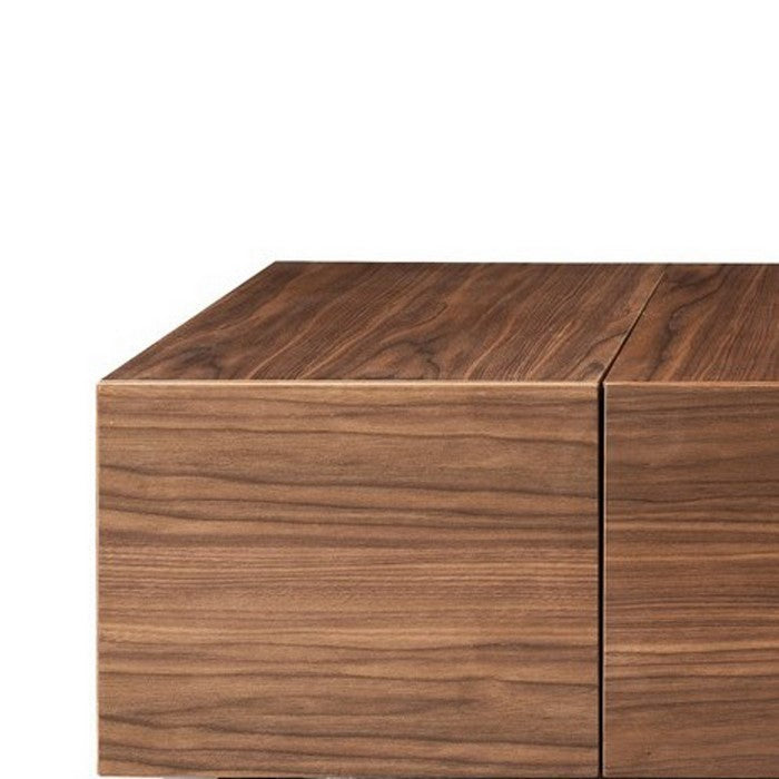 1 Drawer Coffee Table with 2 Pull Out Storage Compartments, Brown - BM216793