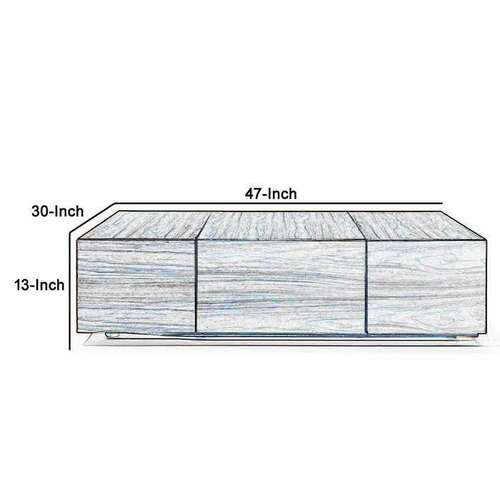 1 Drawer Coffee Table with 2 Pull Out Storage Compartments, Brown - BM216793