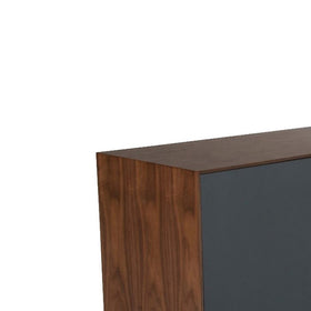 1 Double Door Storage Buffet with 2 Drawers and Angled Legs,Brown and Gray - BM216796