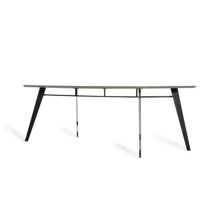 Contemporary Concrete Top Dining Table with Splayed Legs, Gray - BM216799