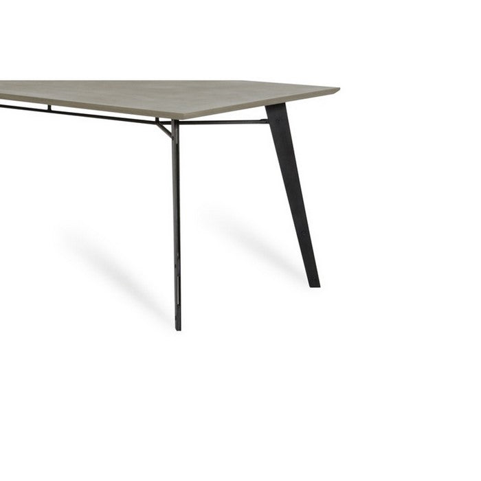 Contemporary Concrete Top Dining Table with Splayed Legs, Gray - BM216799