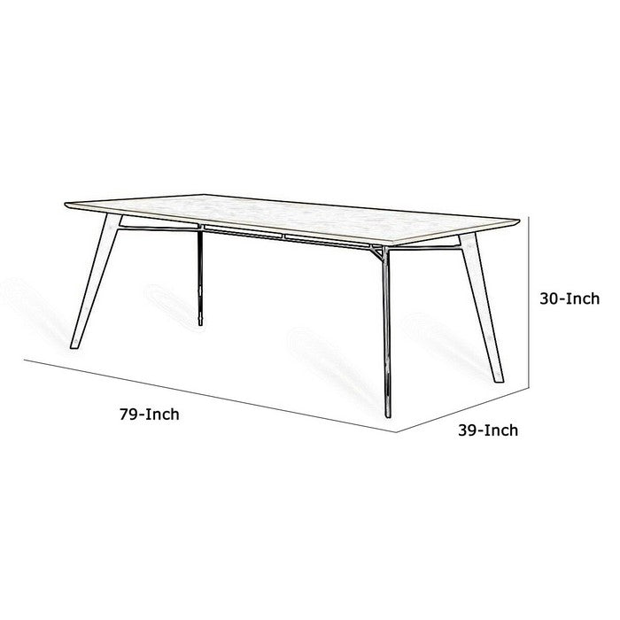 Contemporary Concrete Top Dining Table with Splayed Legs, Gray - BM216799