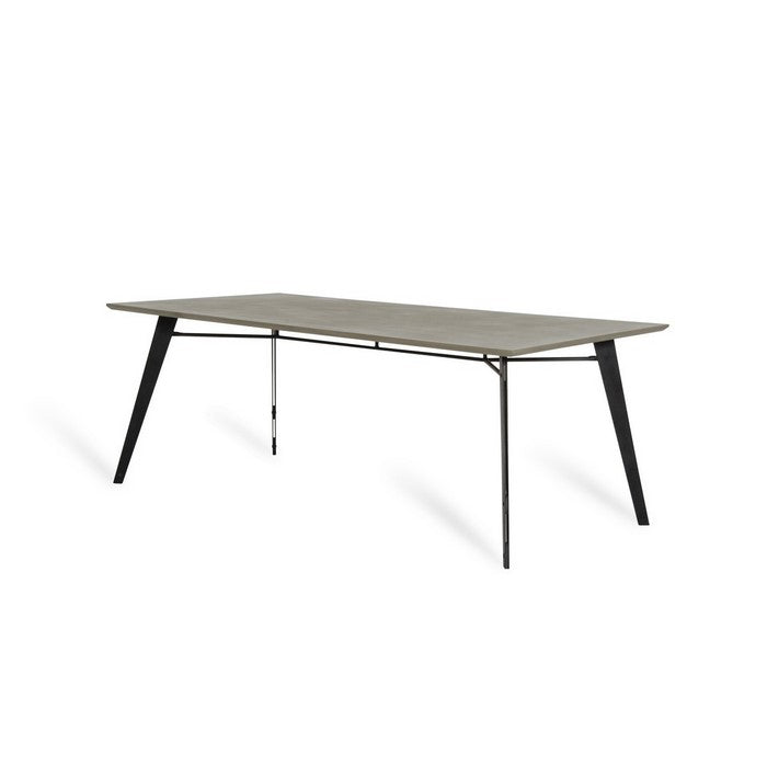 Contemporary Concrete Top Dining Table with Splayed Legs, Gray - BM216799