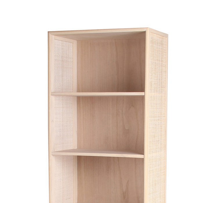 1 Drawer Wood Rack with 5 Open Shelves, Natural Brown