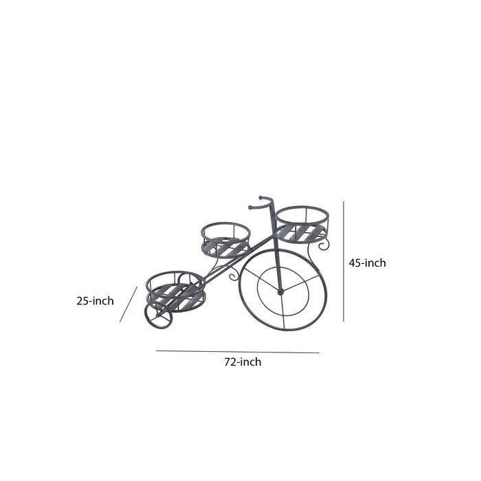 3 Tier Industrial Style Bicycle Design Metal Planter, Gray