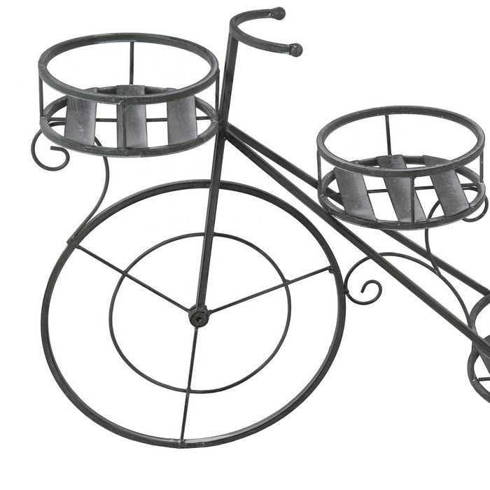 3 Tier Industrial Style Bicycle Design Metal Planter, Black