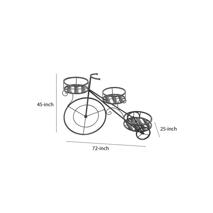 3 Tier Industrial Style Bicycle Design Metal Planter, Black