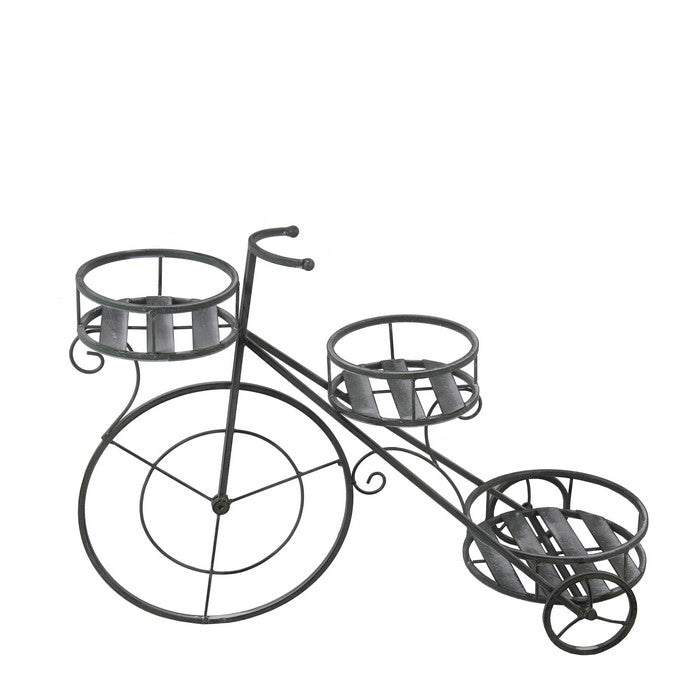 3 Tier Industrial Style Bicycle Design Metal Planter, Black