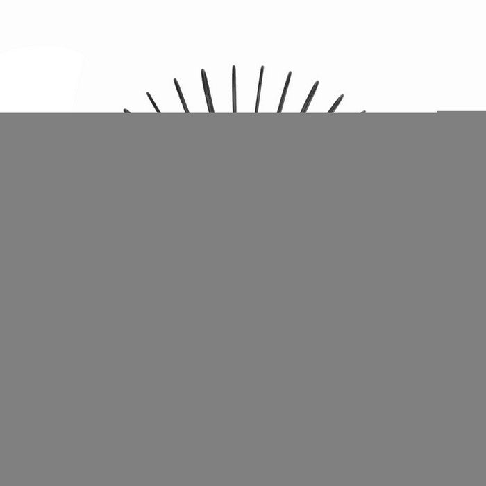 Sunburst Design Metal Frame Wall Mirror, Large, Black and Silver