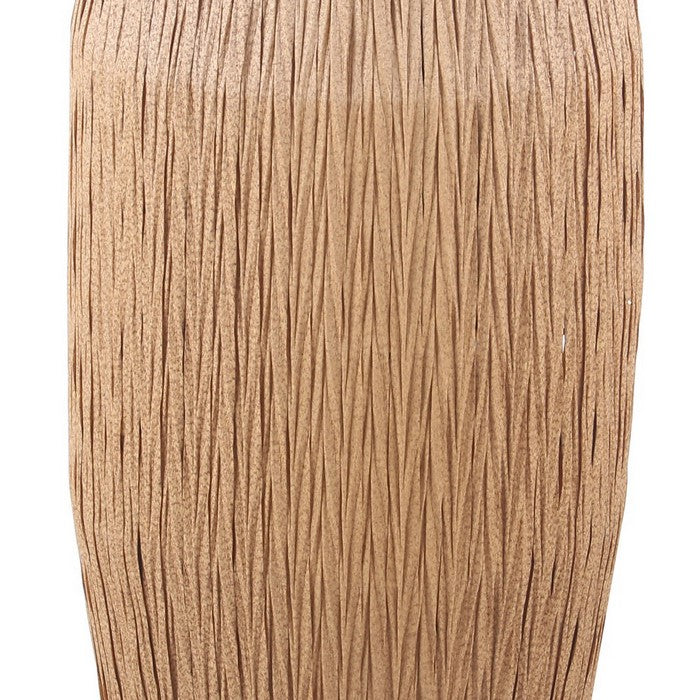 Drum Shape Metal Planter with Woven Body, Large, Black and Brown