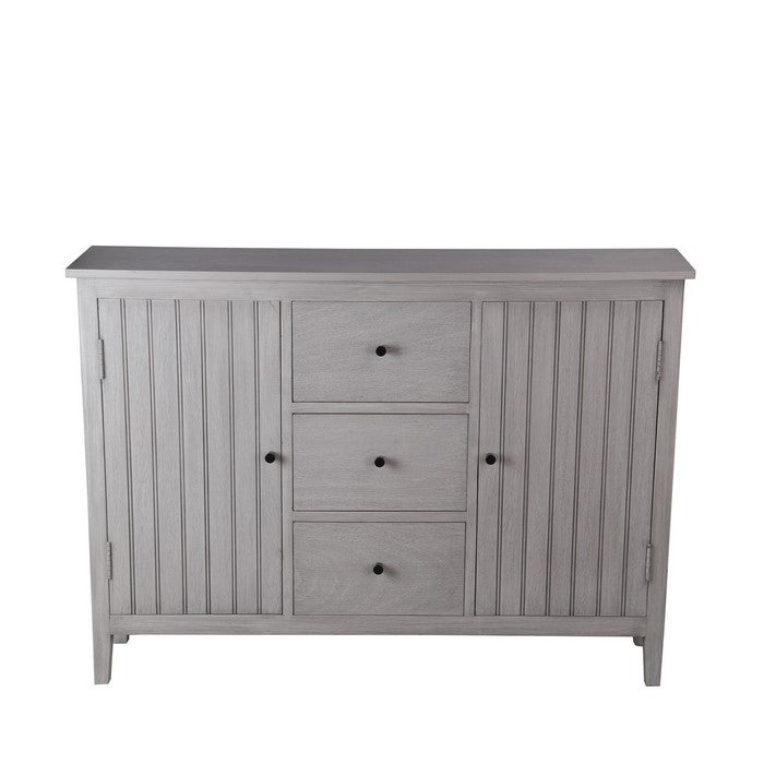 2 Door and 3 Drawer Sideboard with Round Metal Knobs, Gray