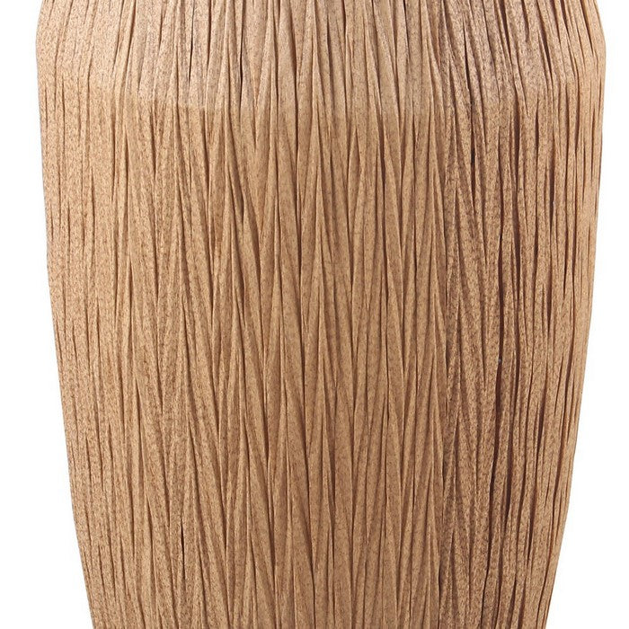 Drum Shape Metal Planter with Woven Body, Medium, Black and Brown