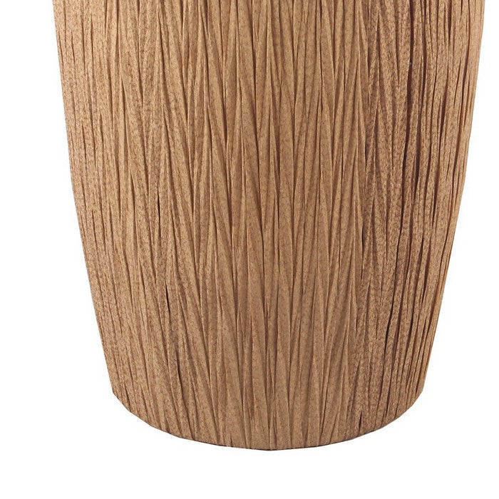 Drum Shape Metal Planter with Woven Body, Medium, Black and Brown