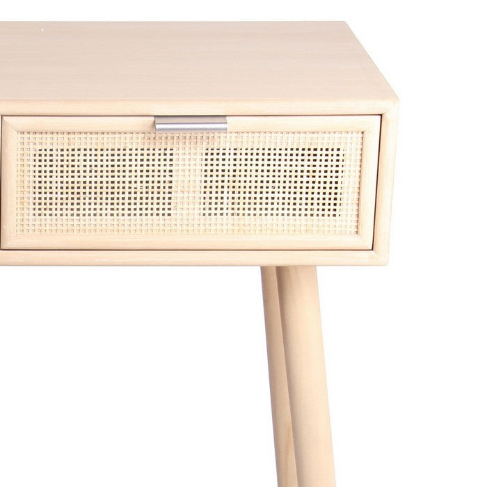 2 Drawer Wooden Console Table with Angled Legs, Beige