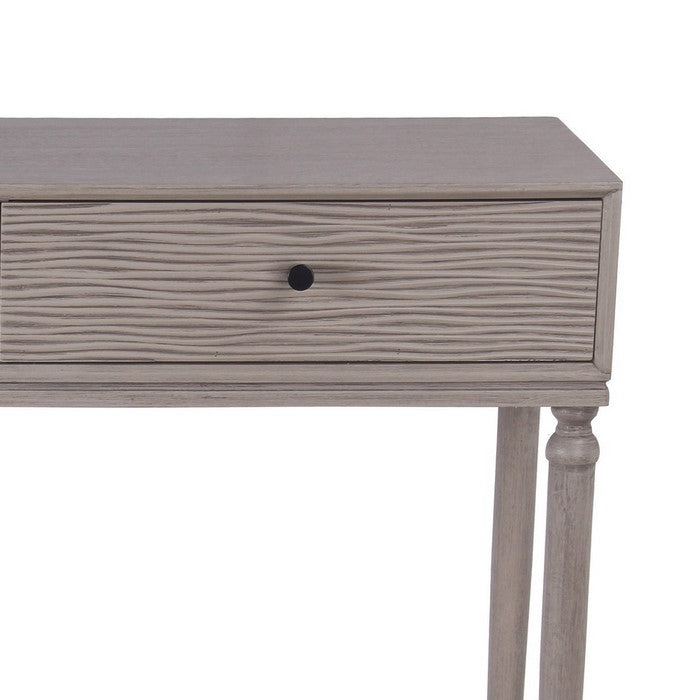 2 Drawer Wooden Console Table with Turned Legs, Taupe Gray