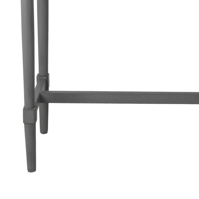 2 Drawer Wooden Console Table with Turned Legs, Gray