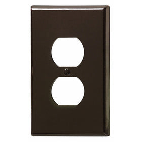 Leviton 85103 1-Gang Duplex Device Receptacle Wallplate, Oversized, Thermoset, Device Mount, Brown