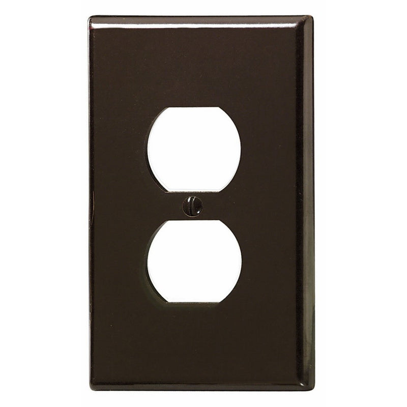 Leviton 85103 1-Gang Duplex Device Receptacle Wallplate, Oversized, Thermoset, Device Mount, Brown