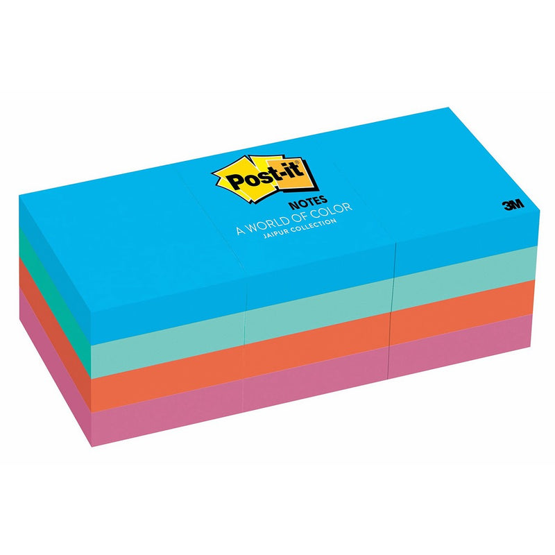 Post-it Notes, 1.5 in x 2 in, Jaipur Collection, 12 Pads/Pack (653-AU)