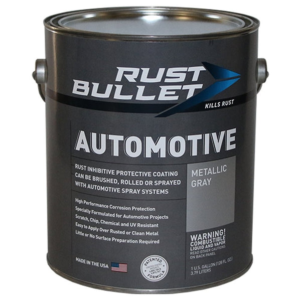 Rust Bullet RBA54 Automotive Rust Inhibitor Paint, 1 Gallon Metal Can, Metallic Gray