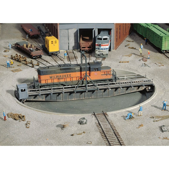 Walthers Cornerstone Series174 HO Scale 90' Turntable Kit Pit Diameter: 13-3/16" 33cm Bridge Holds Loco Up To 12-3/8" 30.9cm