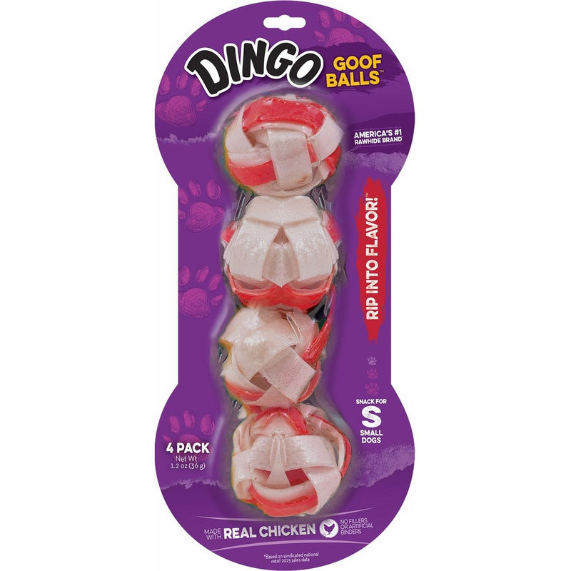 Dingo Goofballs Chicken and Raw Hide Chew, 4-Count