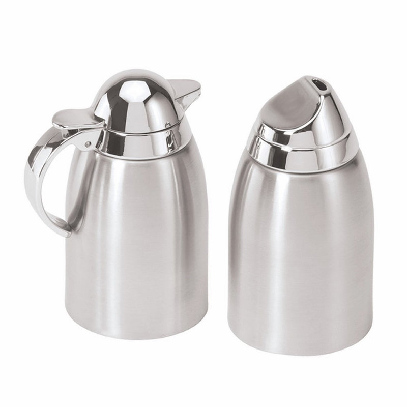 Oggi 7117 Stainless Steel Sugar & Creamer Set with mirror ABS tops