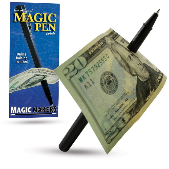 Magic Makers Pen Trick, Original, Easy Pen Thru Dollar Bill Penetrating Trick