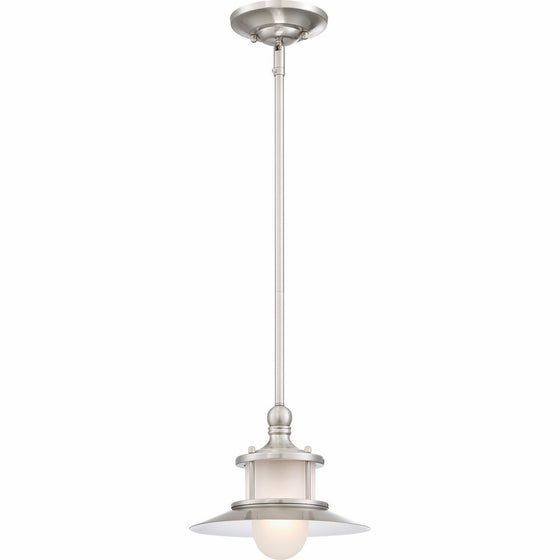 Quoizel NA1510BN New England 1-Light Mini Pendant, Brushed Nickel