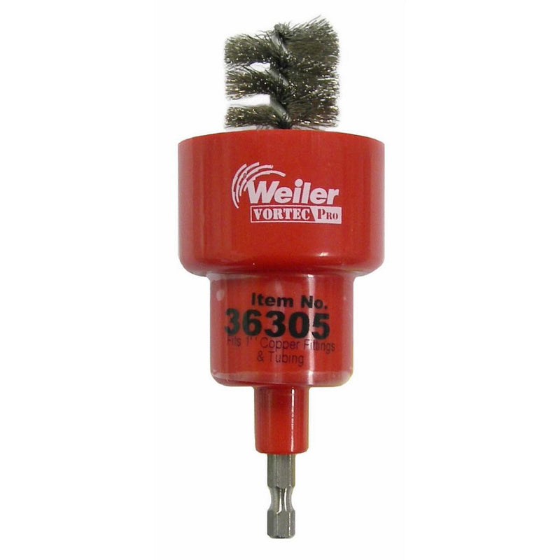 Weiler 36305 Vortec Pro 1" Turbo Tube Brush, 0.08" Stainless Steel Fill, 1/4" Stem