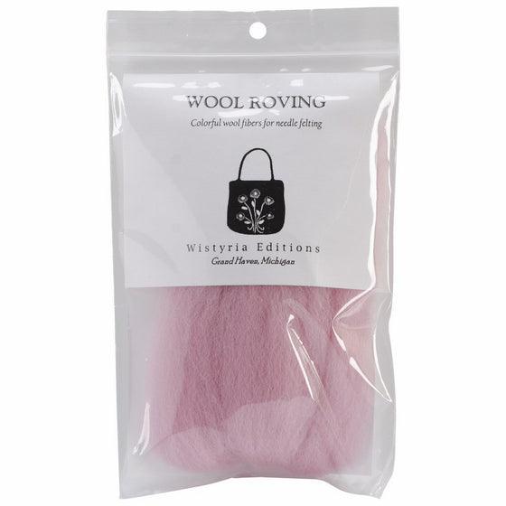 Wool Roving 12" .22 Ounce-Soft Pink