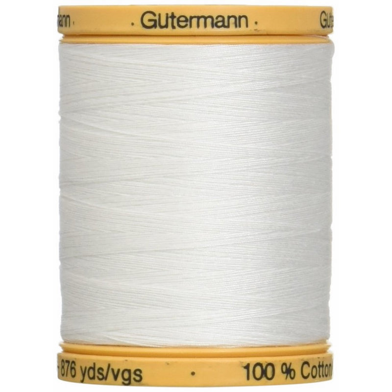 Gutermann 25049 Natural Cotton Thread Solids 876 Yards-White