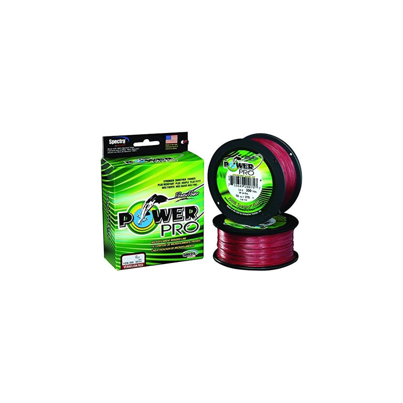 Power Pro Spectra Fiber Braided Fishing Line, Vermilion Red, 300YD/15LB