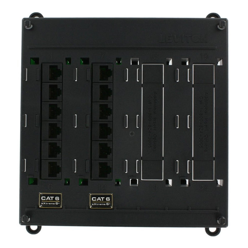 Leviton 476TM-612 Twist and Mount Patch Panel, 12 CAT 6 Ports