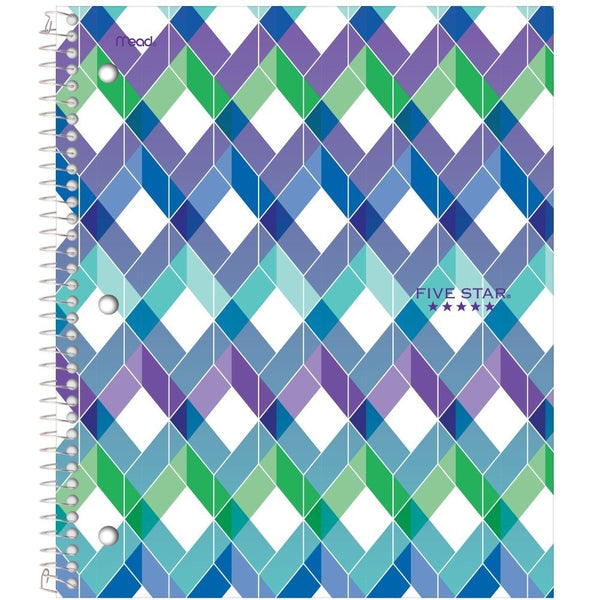 Five Star Spiral Notebook, 1 Subject, College Ruled Paper, 100 Sheets, 11" x 8-1/2" Sheet Size, Design Will Vary (06348)