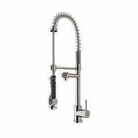 VIGO VG02007ST Zurich Single Handle Pull-Down Sprayer Kitchen Sink Faucet, Centerset Single Hole Faucet, Commercial-Style Design, Premium Stainless Steel Finish